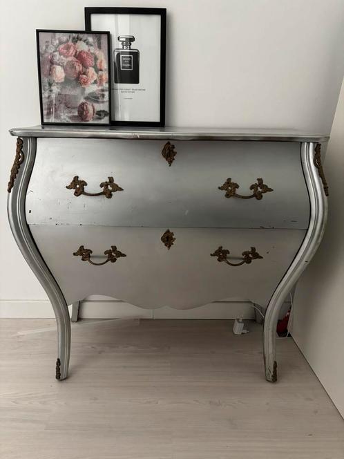 Zilverkleurige buikkast | dressoir | opknapper!, Huis en Inrichting, Kasten | Ladekasten, Gebruikt, Minder dan 100 cm, 50 tot 100 cm