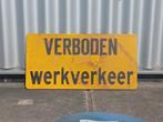 Groot metalen verkeersbord verboden voor werkverkeer, Ophalen of Verzenden