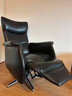 Electrische Prominent relaxfauteuil XL zwart leer met accu, Huis en Inrichting, Ophalen, Minder dan 75 cm, Leer, Zo goed als nieuw