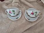 4 soep kommen met roos en goud accenten, Antiek en Kunst, Antiek | Servies los, Ophalen of Verzenden