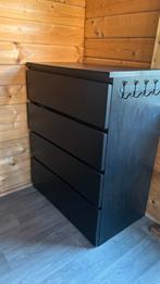 Malm ikea kast 4 lades zwart, Ophalen, 100 tot 150 cm, 50 tot 100 cm, Zo goed als nieuw