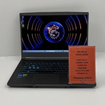 MSI Thin 15 B12UC-1255NL laptop | i5-12450H 512GB SSD beschikbaar voor biedingen