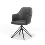 Armstoel Calvin draaivoet stof soft antraciet | Webshop, Huis en Inrichting, Modern design, Overige kleuren, Nieuw, Ophalen of Verzenden