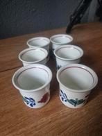 Boerenbont eierdopjes (6 STUKS), Ophalen, Gebruikt, Overige typen, Aardewerk