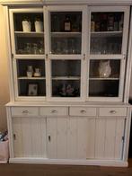 Vitrine kast wit met grijs. Maat 162 x 214 en 48 cm diep, Huis en Inrichting, Kasten | Vitrinekasten, Ophalen, 200 cm of meer