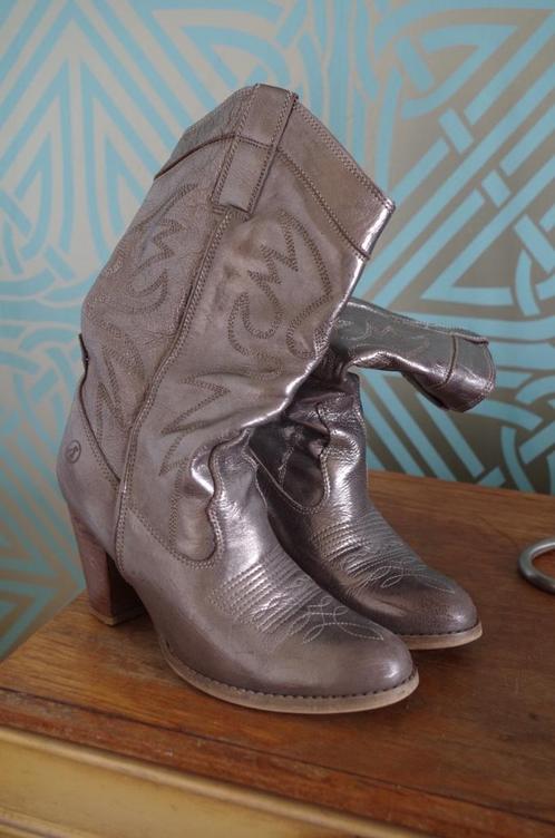 Metallic cowboy-laarzen van Bronx, Kleding | Dames, Schoenen, Zo goed als nieuw, Hoge laarzen, Overige kleuren, Ophalen of Verzenden