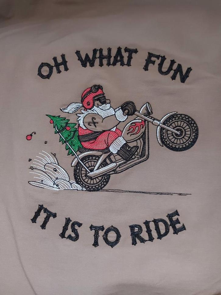 Geborduurde afbeelding van een kerstman op een motor
Afmetin, Diversen, Kerst, Nieuw, Ophalen of Verzenden