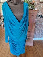 Magna jurk kreukvrij stretch 54 56 58 groen watervalkraag, Kleding | Dames, Grote Maten, Ophalen of Verzenden, Zo goed als nieuw