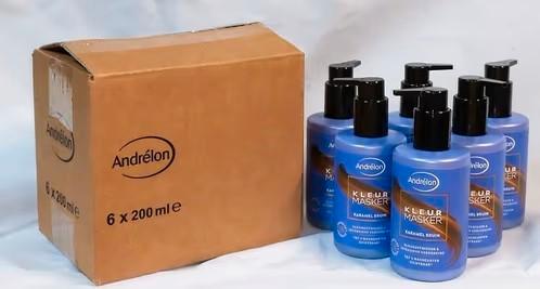 Andrélon haarkleurmasker karamelbruin, 6 x 200ml in een doos, Sieraden, Tassen en Uiterlijk, Uiterlijk | Haarverzorging, Nieuw