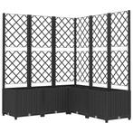 Plantenbak met latwerk 120x120x136 cm polypropeen zwart, Nieuw, Ophalen of Verzenden, Rechthoekig, Tuin