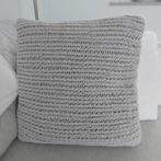 Stoer Scandinavische stijl gebreid kussen 45 x 45 cm, Ophalen of Verzenden, Zo goed als nieuw, Grijs, Vierkant