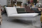 3 x luxe ligbed Chaise Longue EARL Jess Design stof naturel, Huis en Inrichting, Fauteuils, Ophalen, Zo goed als nieuw, Metaal