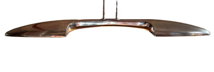 Design lamp van massief gepolijst metaal., Huis en Inrichting, Lampen | Hanglampen, Zo goed als nieuw, 75 cm of meer, Metaal, Ophalen of Verzenden