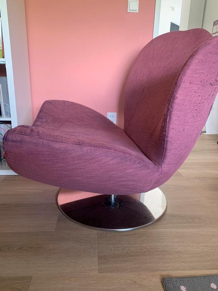 Draai stoel fauteuil Esprit Wave, Huis en Inrichting, Fauteuils, Gebruikt, Metaal, Stof, Ophalen