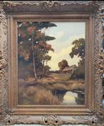 groot schilderij in prachtige lijst J.D. Uittenbogaard, Antiek en Kunst, Kunst | Schilderijen | Klassiek, Ophalen