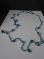 antieke ketting Venetiaanse turquoise stenen glas Murano, Ophalen of Verzenden, Zo goed als nieuw, Blauw, Overige materialen