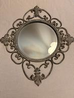 Ronde (tuin)spiegel - metaal - franse lelie, Huis en Inrichting, Woonaccessoires | Spiegels, Ophalen, Rond, Zo goed als nieuw