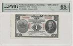 Nederlands-Indië 1 Gulden 1943 Specimen PMG65 EPQ, Ophalen of Verzenden, 1 gulden, Los biljet