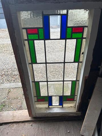 Glas in lood raampje antiek - 45x80 cm beschikbaar voor biedingen