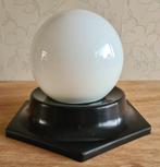 te koop: te koop: wit/zwart plafondlamp vintage jaren 60/70, Ophalen of Verzenden, Gebruikt, Glas, Retro vintage sixties seventies