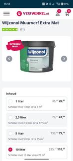 Volle 10L emmer Wijzonol muurverf extra mat RAL9010, Doe-het-zelf en Verbouw, Verf, Beits en Lak, 10 tot 15 liter, Ophalen of Verzenden