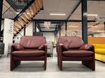 2 Leolux Bora Beta fauteuils rood leer Design stoel Stoelen, Huis en Inrichting, Leer, Ophalen of Verzenden
