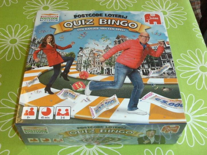 Nieuw in seal: Quiz Bingo van de Postcode loterij, Hobby en Vrije tijd, Gezelschapsspellen | Bordspellen, Nieuw, Een of twee spelers