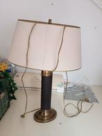 Antieke Franse lamp lederen voet, Huis en Inrichting, Lampen | Tafellampen, Ophalen, Zo goed als nieuw, Minder dan 50 cm