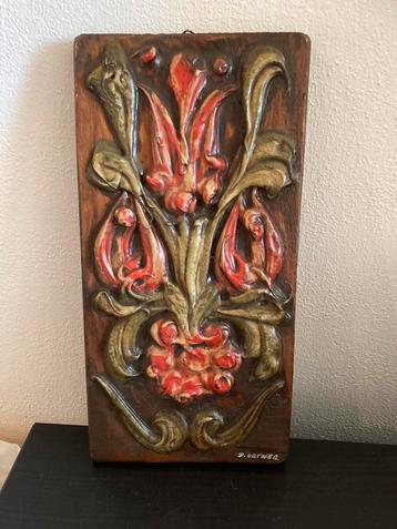 Houten Wanddecoratie Alpenbloemen P. Ortner beschikbaar voor biedingen