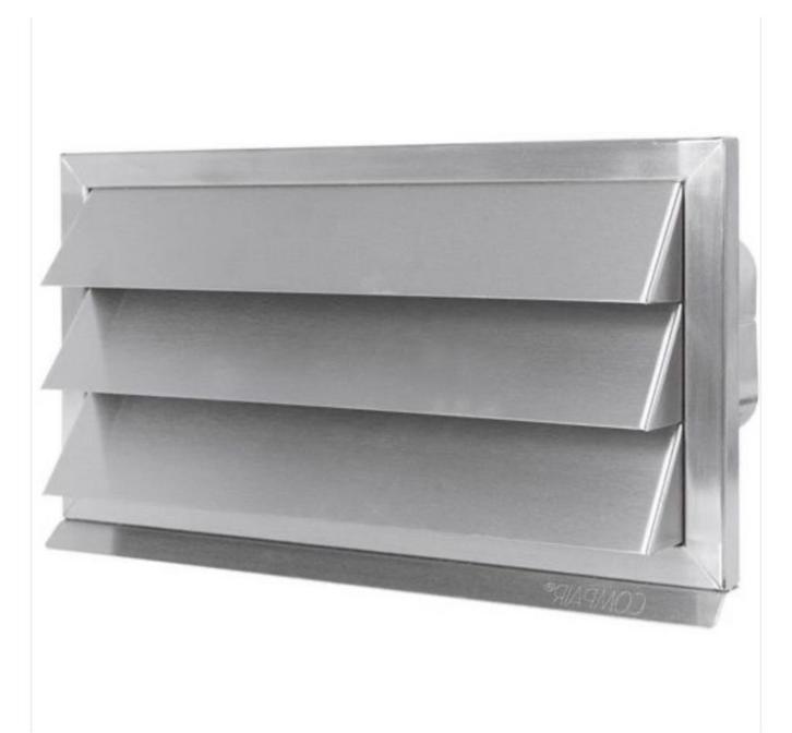 RVS Overdrukrooster Eco+ 220x90mm met Terugslagklep, Doe-het-zelf en Verbouw, Ventilatie en Afzuiging, Nieuw, Ventilator en Afzuiger