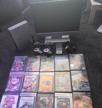 PlayStation 2 met controllers & games! beschikbaar voor biedingen