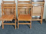 6 Vintage / Retro Houten Klapstoelen, Huis en Inrichting, Stoelen, Ophalen, Gebruikt, Bruin, Klapstoel