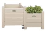 FSC hout wit geschilderde set van twee plantenbakken, Tuin, Minder dan 60 cm, Zo goed als nieuw, Hout