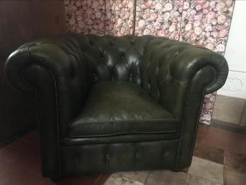 CHESTERFIELD CLUB FAUTEUIL LEDER ORIGINEEL ENGELS  beschikbaar voor biedingen