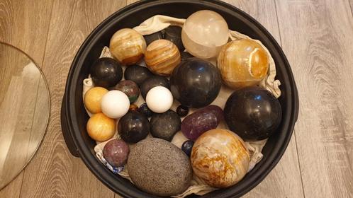 Hot stone / stones massage stenen in pan met tafel op wielen, Sport en Fitness, Massageproducten, Zo goed als nieuw, Hotstone