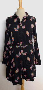 Fabienne Chapot zwarte blousejurk met leuke print! L, Overige kleuren, Verzenden, Maat 42/44 (L), Zo goed als nieuw