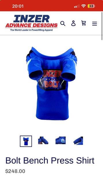 Inzer Bolt Bench Press Shirt - Maat 54 beschikbaar voor biedingen