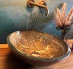 2 waskommen,   bronskleurig glas, hotel chique, Ophalen, Minder dan 50 cm, Zo goed als nieuw, Minder dan 100 cm