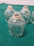 -	kaarsen glazen bloem/ geribbeld vintage, Ophalen of Verzenden