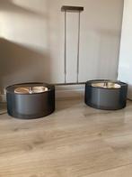 Hanglamp met dubbele lampenkap., Ophalen, Zo goed als nieuw, Rond