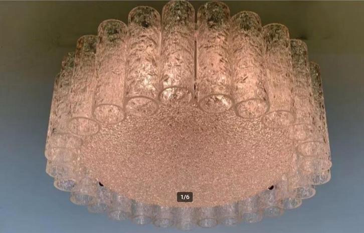 vintage designer luster Doria oude stock !!, Huis en Inrichting, Lampen | Hanglampen, Zo goed als nieuw, 75 cm of meer, Glas, Metaal