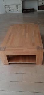Gratis! Massief eiken salontafel! Met opbergvak., Ophalen, Gebruikt, 100 tot 150 cm, 50 tot 100 cm