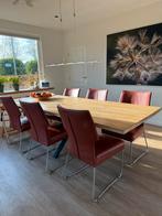 6 Bert Plantagie stoelen, Huis en Inrichting, Stoelen, Gebruikt, Bruin, Leer, Ophalen of Verzenden