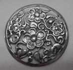 Zilveren grote vintage broche met bloemen nr.1216, 4 tot 7 cm, Verzenden, Zo goed als nieuw, Zilver
