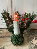 Vintage kerststukje met vlam lampje, Diversen, Kerst, Ophalen of Verzenden, Zo goed als nieuw