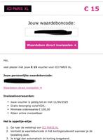 Ici paris xl kortingsbon, Eén persoon, Kortingsbon, Warenhuis- of Winkelbon