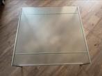 Vintage Martin Visser glazen salontafel met rvs onderstel, Huis en Inrichting, Tafels | Salontafels, Ophalen, 100 tot 150 cm, 50 tot 100 cm