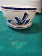 bloempot met schotel delfts blauw, Ophalen of Verzenden