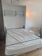 Murphy bedkast muurbed inklapbed wit 140x200, Huis en Inrichting, Slaapkamer | Bedden, Ophalen, Wit, Tweepersoons, 140 cm