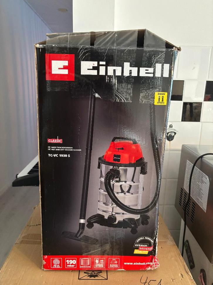Nat & Droog Stofzuiger - Einhell - 30L RVS – Compleet, Witgoed en Apparatuur, Stofzuigers, Zo goed als nieuw, Stofzuiger, 1200 tot 1600 watt